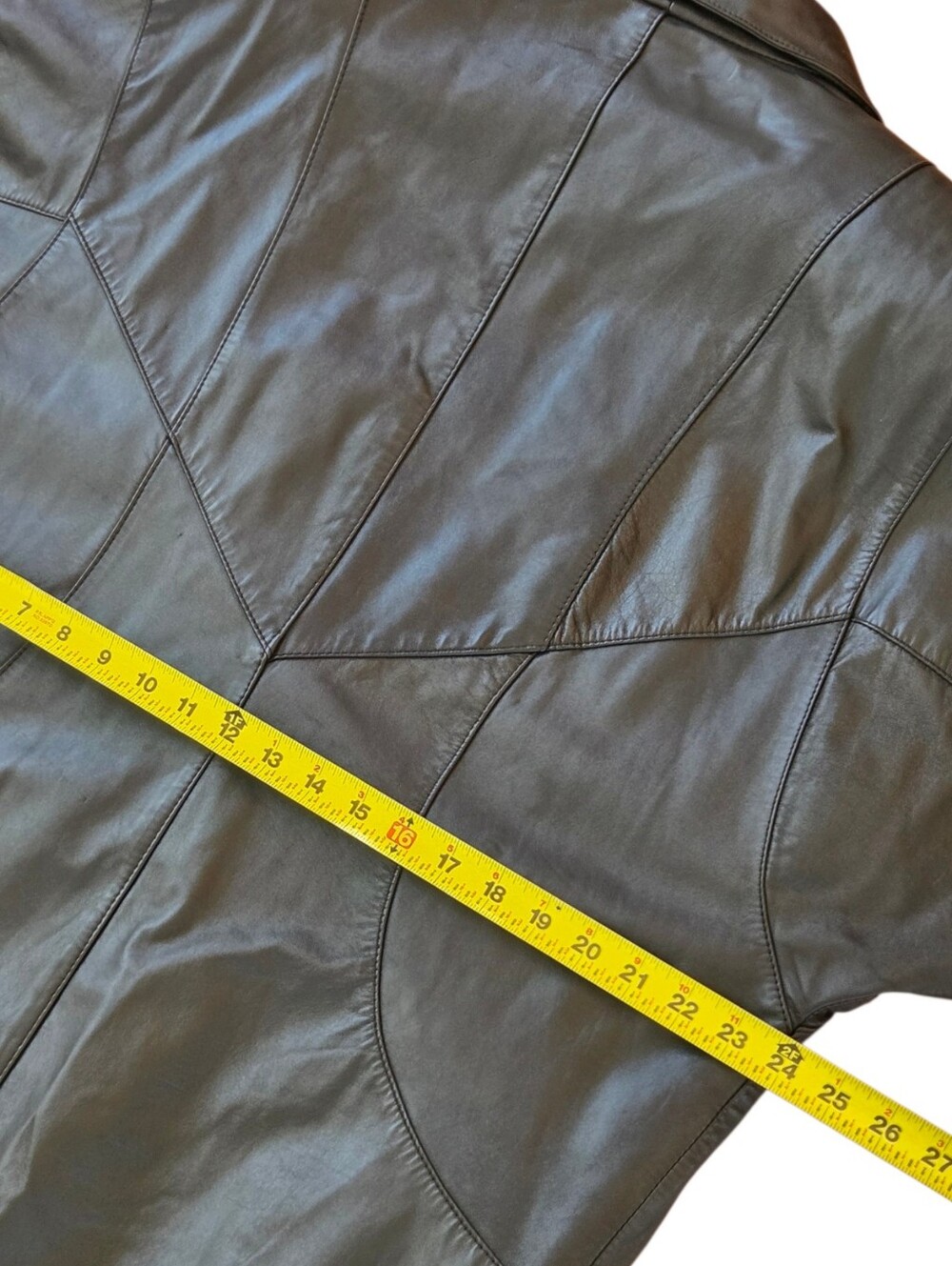 Vintage Long Leather Black Trench Coat Duster Pelle New York-Milano L STUNNING - Picture 11 of 16
